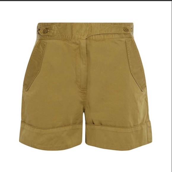 Rag & Bone Shorts Mandy Cotton Khaki Shorts High Rise Rolled Cuffs Military - Picture 10 of 10